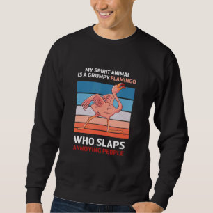 Mitt andliga djur är grumpy Flamingo Flamingo Lång Ärmad Tröja