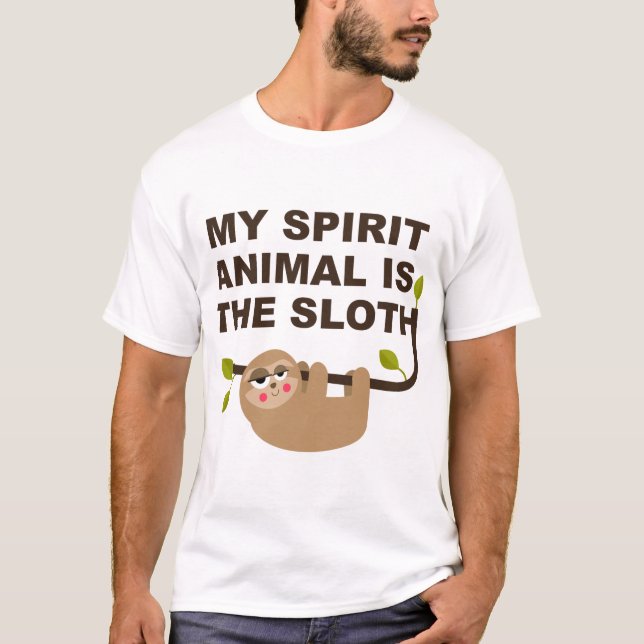 Mitt andliga djur är Sloth T Shirt (Framsida)