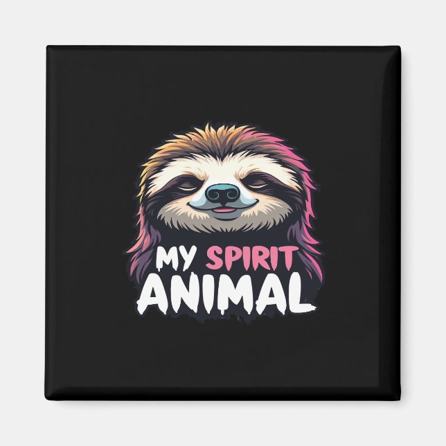 Mitt andliga djur - Lazy Sloth Design Magnet (Framsidan)
