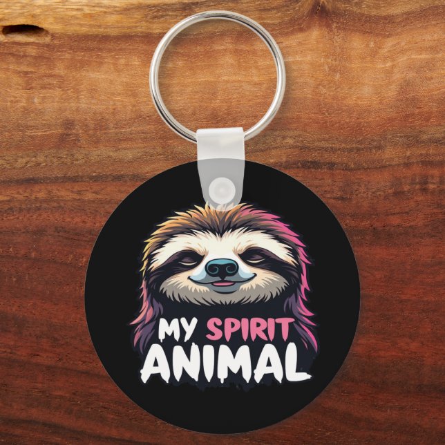 Mitt andliga djur - Lazy Sloth Design Nyckelring (Framsida)