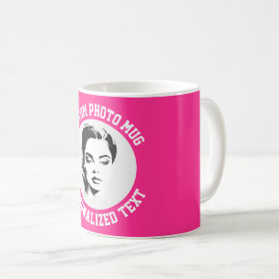 Mitt ansikte på en anpassad mugg STRAWBERRY PINK