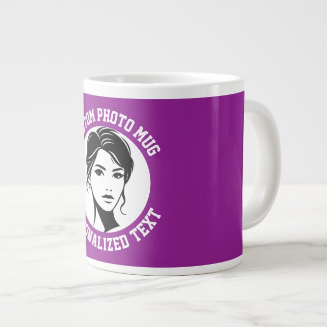 Mitt ansikte på en PLUMM PURPUR Anpassad Jätte Mug Jumbo Mugg (Framsida höger)