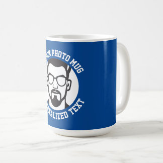 Mitt ansikte på en STOR CHELSEA BLÅ skräddarsydd m Kaffemugg