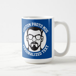 Mitt ansikte på en stor CHELSEA BLÅ specialmugg Kaffemugg