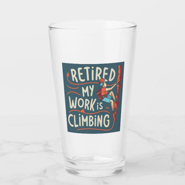 Mitt arbete är att klättra upp i Flowy Linjer Glaskopp (Framsida)