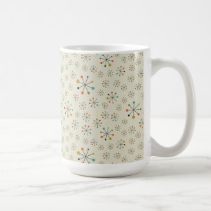 Mitt--Århundrade atom- inspirerat mönster Kaffemugg