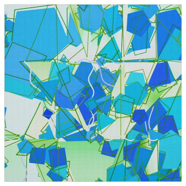 Mitt--Århundrade modern abstrakt, Aqua & Cerulean Tyg (Provkarta)
