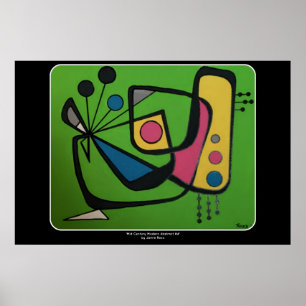 "Mitt- århundrade modern abstrakt numerisk 4" på a Poster