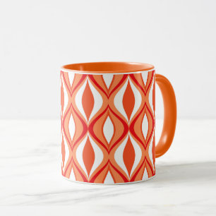 Mitt--Århundrade modern diamanter, orange & vit Mugg