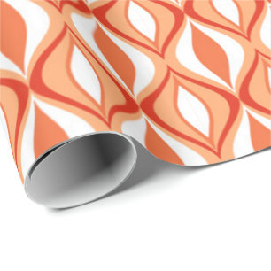 Mitt--Århundrade modern diamanter, orange & vit Presentpapper