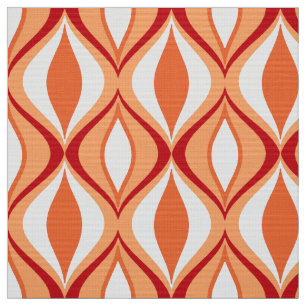 Mitt--Århundrade modern diamanter, orange & vit Tyg