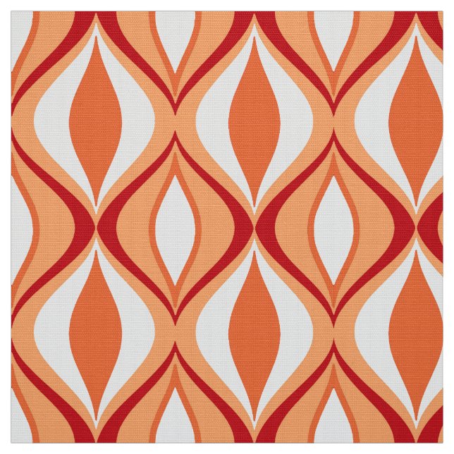 Mitt--Århundrade modern diamanter, orange & vit Tyg (Provkarta)