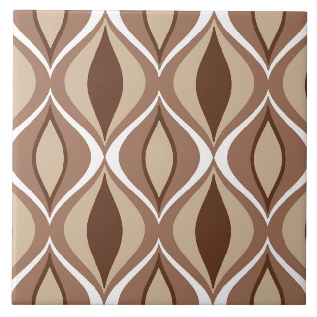 Mitt--Århundrade modern diamanter, Taupe och brunt Kakelplatta (Framsidan)