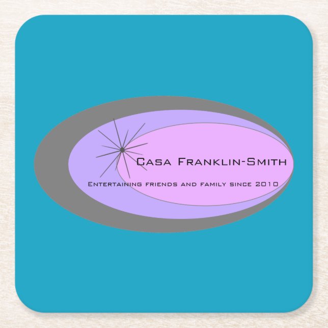 Mitt--århundrade modern drinkkustfartyg underlägg papper kvadrat (Framsidan)