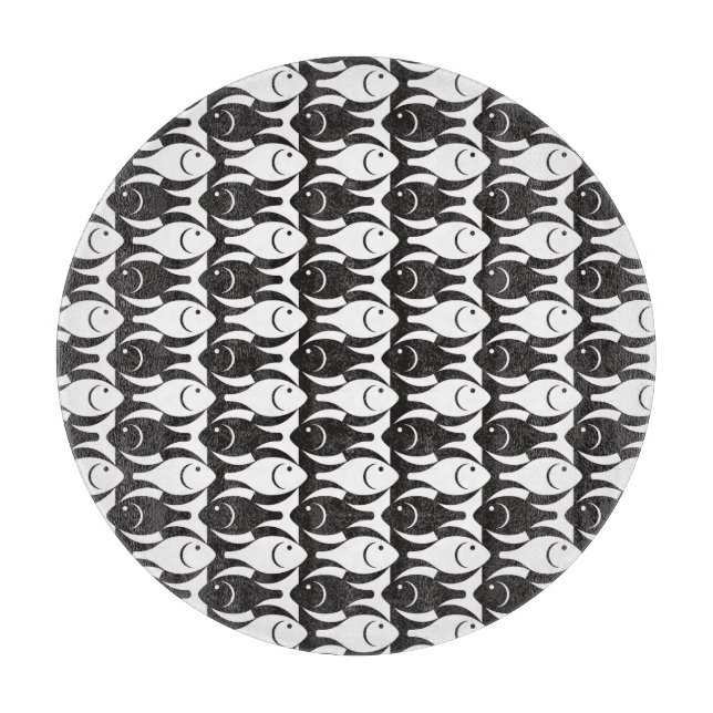 Mitt--Århundrade modern fisk som är svartvit (Framsidan)