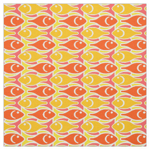 Mitt--Århundrade modern fisk, tangerineorange Tyg