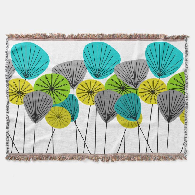 Mitt--Århundrade modern inspirerad vävd filt #40 (Framsidan)