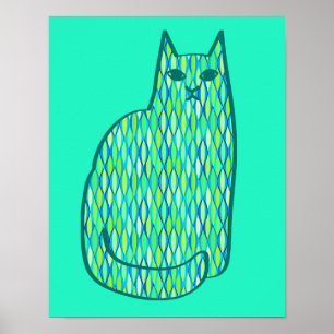 Mitt--Århundrade modern katt-, mint- och Poster