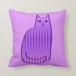 Mitt--Århundrade modern katt, Orchid och violetta Kudde