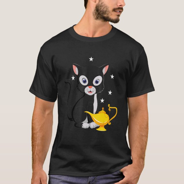 Mitt århundrade - modern, nukleär katt med lampa 1 t shirt (Framsida)