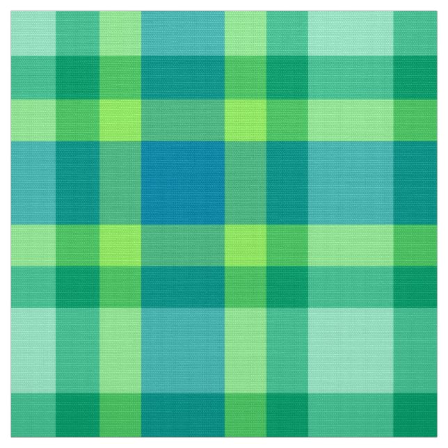 Mitt--Århundrade modern pläd - Jadegrönt och blått Tyg (Provkarta)