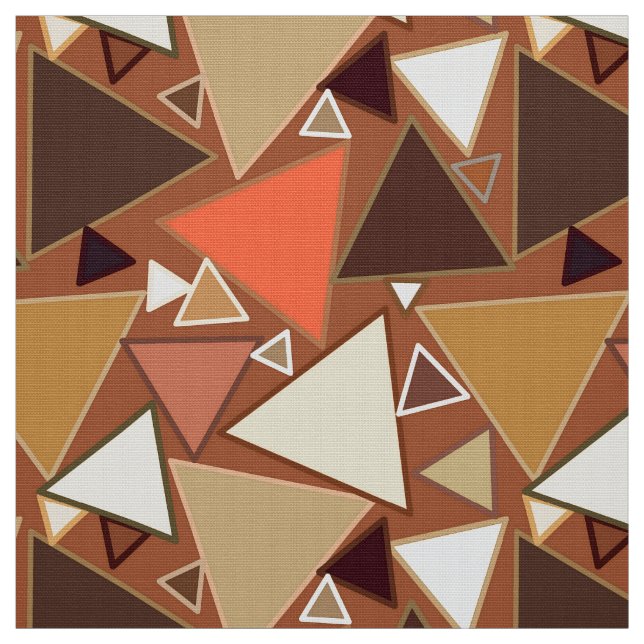 Mitt--Århundrade modern trianglar, solbränna, Tyg (Provkarta)