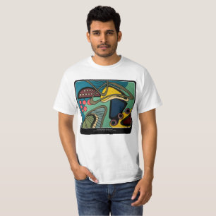 "Mitt--Århundrade modernt abstrakt vatten-" måla Tee Shirt