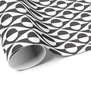 Mitt--Århundrade modernt geometriskt, svartvitt Presentpapper