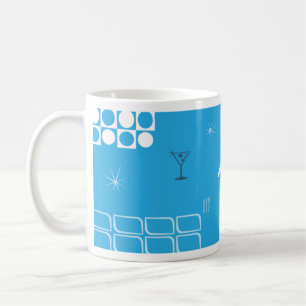 Mitt--Århundrade Retro blåttjetflygplan Kaffemugg