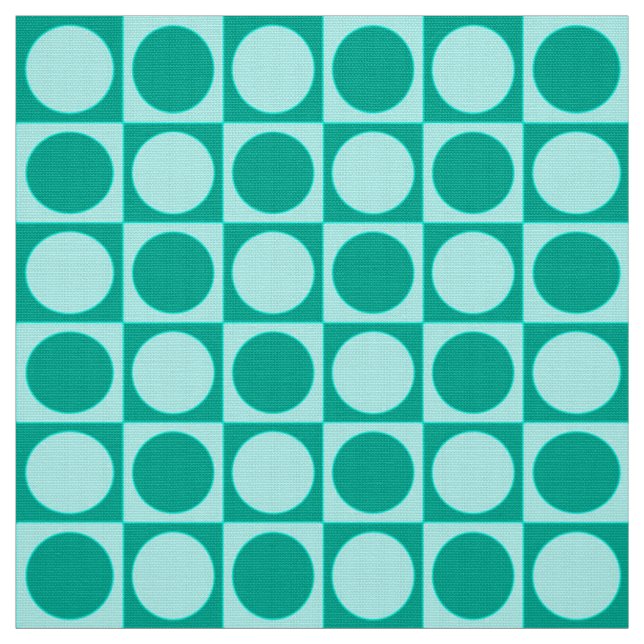 Mitt--Århundrade schackbräde - turkos & aqua Tyg (Provkarta)