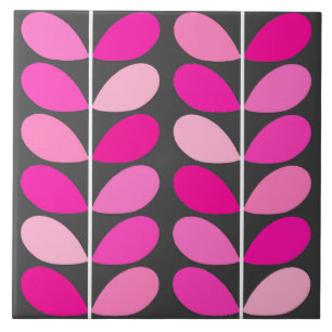 Mitt- århundradedanskalöv, Fuchsia rosor och gr Kakelplatta