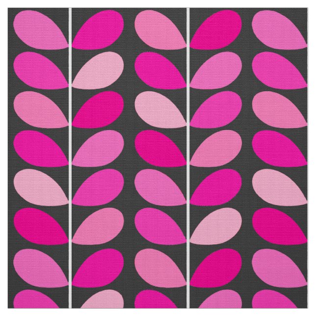 Mitt- århundradedanskalöv, Fuchsia rosor och grått Tyg (Provkarta)