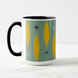 Mitt- århundradeovalerStarbursts randar, guld på Mugg