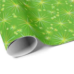 Mitt- århundradeSputnik mönster som är oliv gr Presentpapper