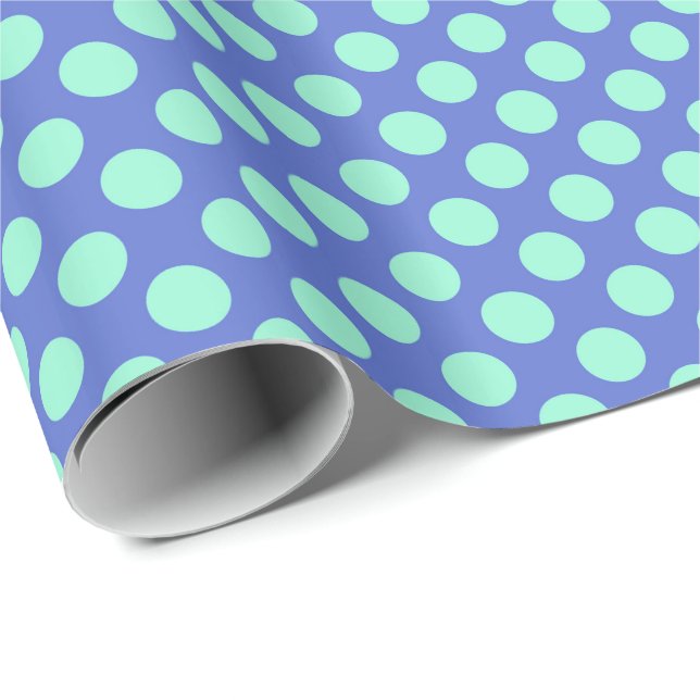 Mitt--Århundradet pricker - mång- pastell, blått Presentpapper (Rullad Hörn)