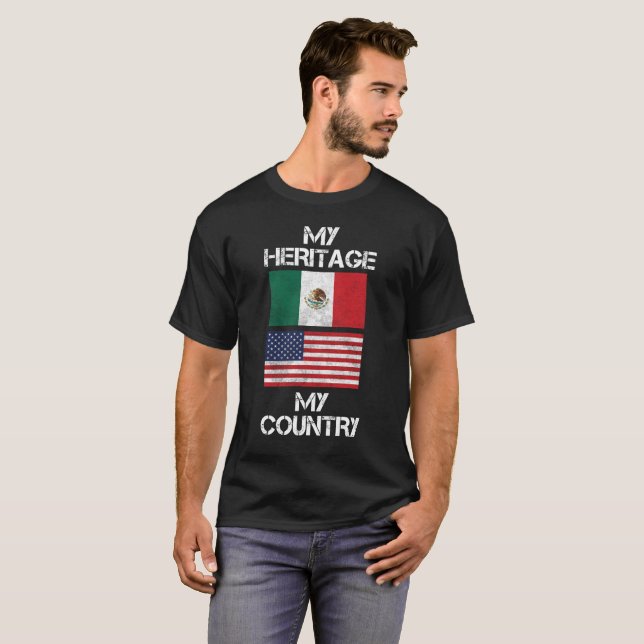 Mitt arv min mexicanska amerikanT-tröja för land T Shirt (Hel framsida)