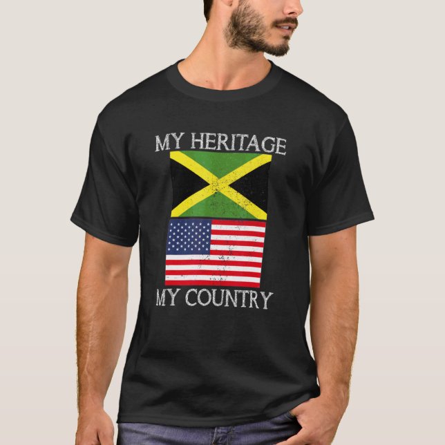 Mitt arv mitt Land-Jamaican American Tee (Framsida)