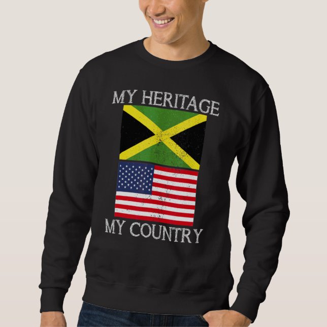 Mitt arv mitt Land-Jamaican American Tee Lång Ärmad Tröja (Framsida)