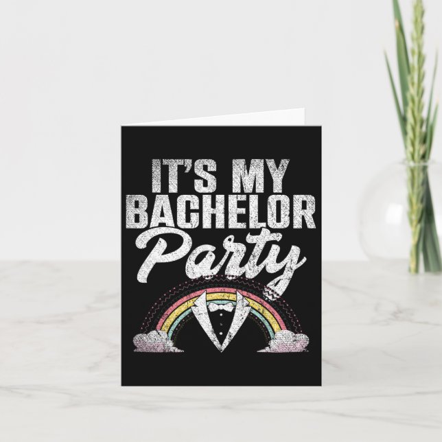 Mitt Bachelor Party Rainbow Groom Funny Bachelor Kort (Framsida)