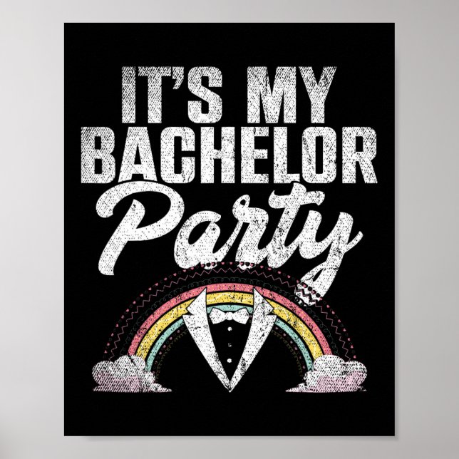 Mitt Bachelor Party Rainbow Groom Funny Bachelor Poster (Framsidan)
