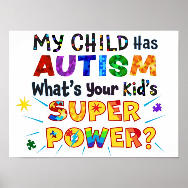 Mitt barn har AUTISM, vilken är din Barn TOPPEN? Poster (Framsidan)