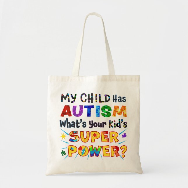 Mitt barn har AUTISM, vilken är din Barn TOPPEN? Tygkasse (Framsidan)