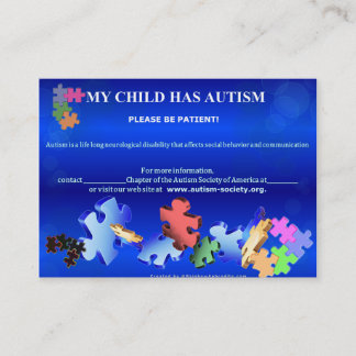 MITT BARN HAR det AUTISMBusiness kortet Visitkort