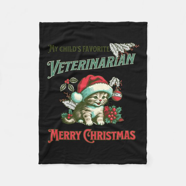 Mitt barns favoritveterinär. Jul Veteri Fleecefilt (Framsidan)