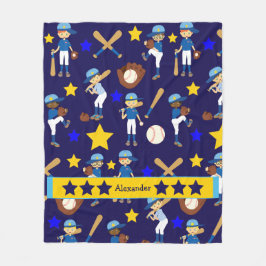 Mitt baskebollteam Kids Blue Guld Fleecefilt