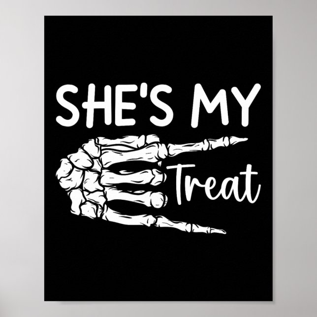 Mitt Behandla Skeleton som matchar Halloween Costu Poster (Framsidan)