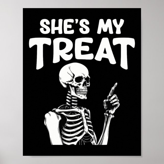 Mitt Behandla Skeleton som matchar Halloween Costu Poster (Framsidan)