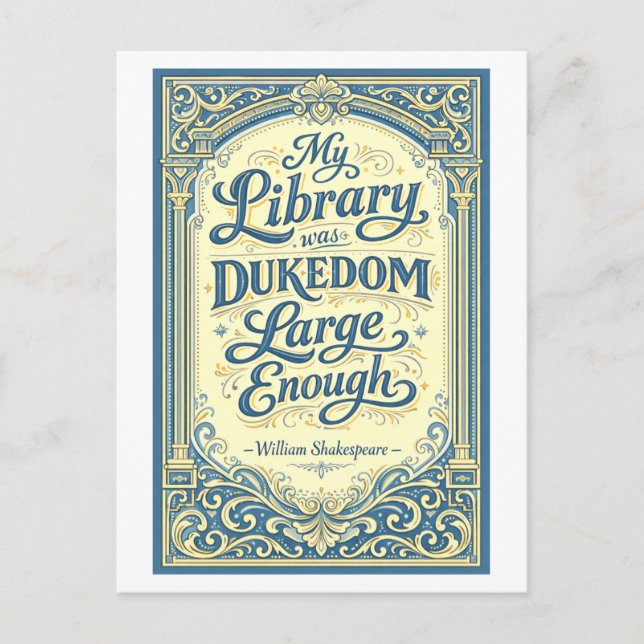 "Mitt bibliotek" Shakespeare Vykort (Framsida)