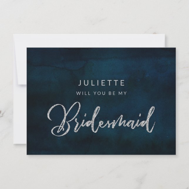 Mitt Bridesmaid Frieri kort för Navy Luster Silver (Framsida)