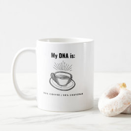 Mitt DNA är 50% kaffe 50% Chutzpah rolig judisk Kaffemugg